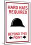 Hard Hats Required Past This Point Sign Poster-null-Mounted Poster