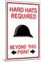 Hard Hats Required Past This Point Sign Poster-null-Mounted Poster