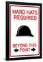 Hard Hats Required Past This Point Sign Poster-null-Framed Poster