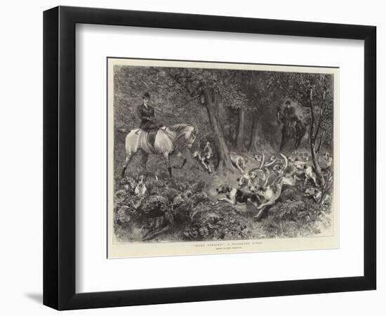 Hard Pressed, a Woodland Scene-John Charlton-Framed Giclee Print