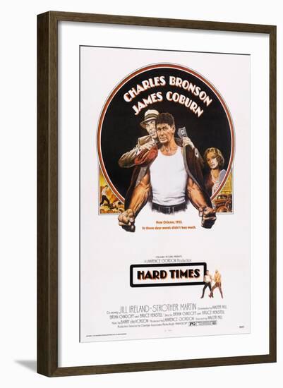 Hard Times, Top from Left: James Coburn, Charles Bronson, Jill Ireland, 1975-null-Framed Art Print