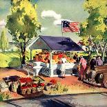 "Roadside Stand," Country Gentleman Cover, July 1, 1942-Hardie Gramatky-Framed Giclee Print