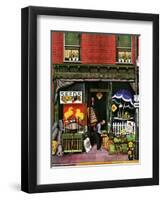 "Hardware Store at Springtime," March 16, 1946-Stevan Dohanos-Framed Premium Giclee Print