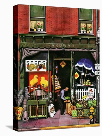"Hardware Store at Springtime," March 16, 1946-Stevan Dohanos-Stretched Canvas