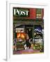 "Hardware Store at Springtime," Saturday Evening Post Cover, March 16, 1946-Stevan Dohanos-Framed Giclee Print