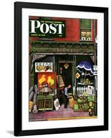 "Hardware Store at Springtime," Saturday Evening Post Cover, March 16, 1946-Stevan Dohanos-Framed Giclee Print