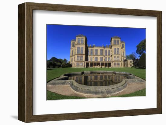 Hardwick Hall, Near Chesterfield, Reflected in Pond under a Clear Blue Sky, Derbyshire, England, UK-Eleanor Scriven-Framed Photographic Print