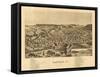 Hardwick, Vermont - Panoramic Map-Lantern Press-Framed Stretched Canvas