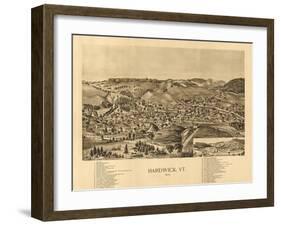 Hardwick, Vermont - Panoramic Map-Lantern Press-Framed Art Print