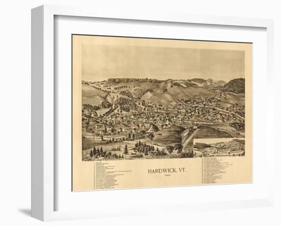 Hardwick, Vermont - Panoramic Map-Lantern Press-Framed Art Print