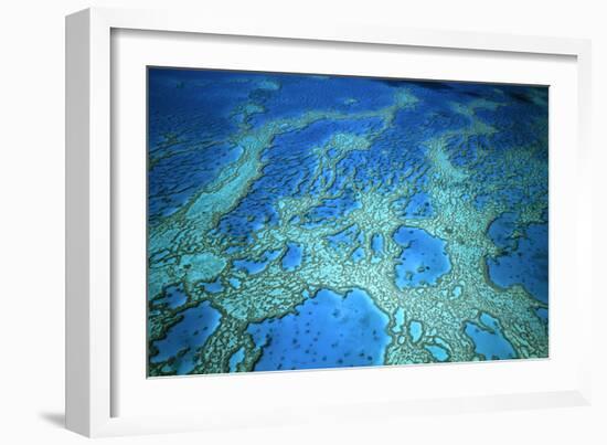 Hardy Reef Aerial of Coral Formations-null-Framed Photographic Print