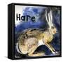 Hare,2021,(Ink on Paper)-Sarah Thompson-Engels-Framed Stretched Canvas