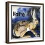 Hare,2021,(Ink on Paper)-Sarah Thompson-Engels-Framed Giclee Print