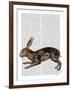 Hare and Black Leaves-Fab Funky-Framed Art Print