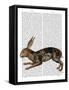 Hare and Black Leaves-Fab Funky-Framed Stretched Canvas