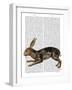 Hare and Black Leaves-Fab Funky-Framed Art Print
