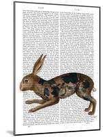 Hare and Black Leaves-Fab Funky-Mounted Art Print