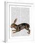 Hare and Black Leaves-Fab Funky-Framed Art Print