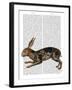 Hare and Black Leaves-Fab Funky-Framed Art Print