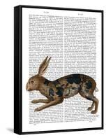 Hare and Black Leaves-Fab Funky-Framed Stretched Canvas