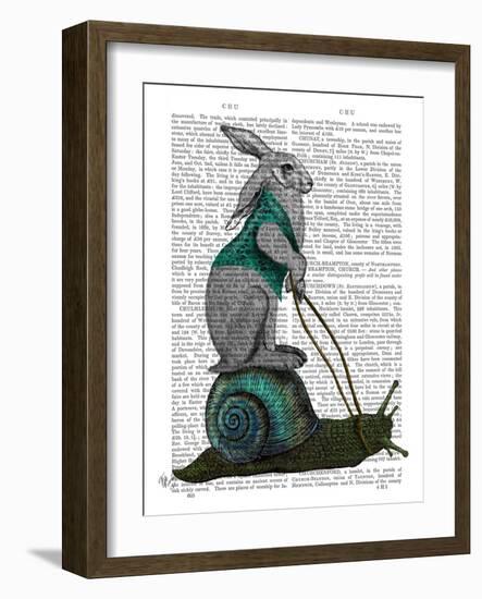 Hare and Snail-Fab Funky-Framed Art Print