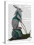 Hare and Snail-Fab Funky-Stretched Canvas