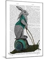 Hare and Snail-Fab Funky-Mounted Art Print