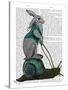 Hare and Snail-Fab Funky-Stretched Canvas