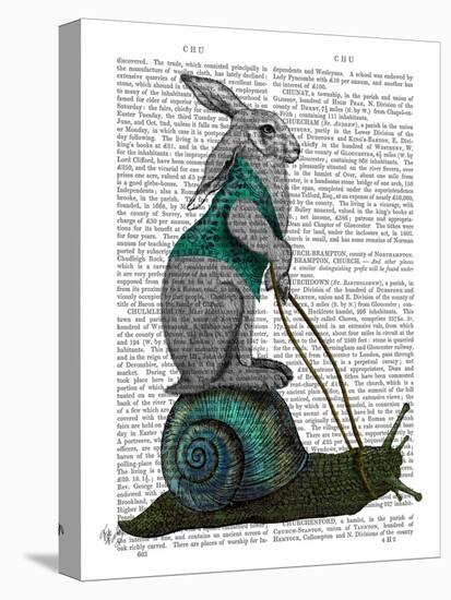 Hare and Snail-Fab Funky-Stretched Canvas