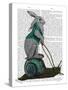 Hare and Snail-Fab Funky-Stretched Canvas