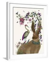 Hare Birdkeeper and Heron-null-Framed Art Print