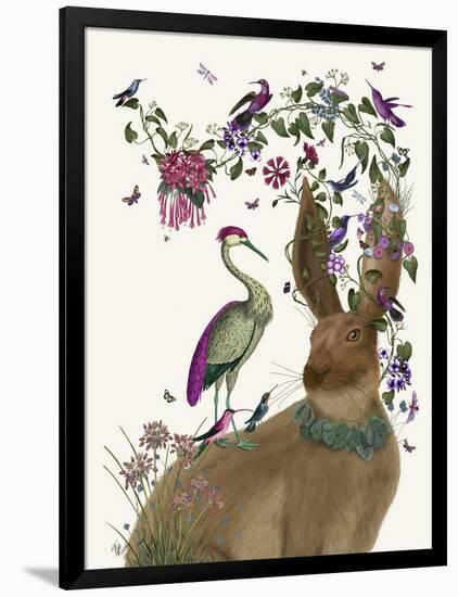 Hare Birdkeeper and Heron-null-Framed Art Print