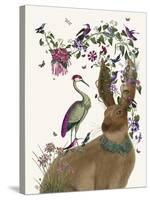 Hare Birdkeeper and Heron-null-Stretched Canvas