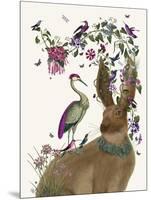 Hare Birdkeeper and Heron-null-Mounted Art Print