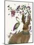 Hare Birdkeeper and Heron-null-Mounted Art Print