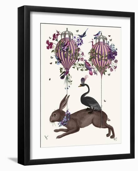 Hare Birdkeeper, Hot Air Balloon-null-Framed Art Print