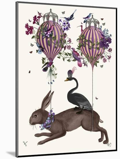 Hare Birdkeeper, Hot Air Balloon-null-Mounted Art Print