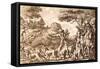Hare Hunting, Engraved by Wenceslaus Hollar, 1671-Francis Barlow-Framed Stretched Canvas