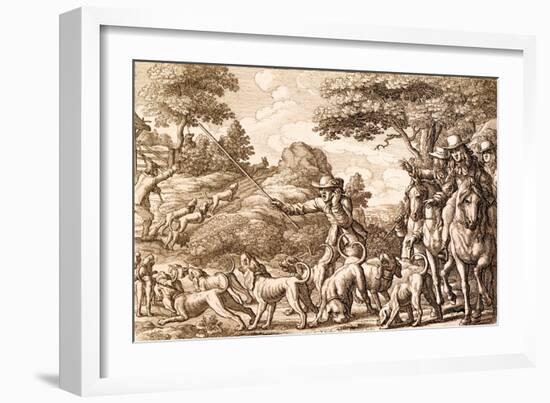 Hare Hunting, Engraved by Wenceslaus Hollar, 1671-Francis Barlow-Framed Giclee Print