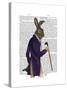 Hare in Purple Coat-Fab Funky-Stretched Canvas