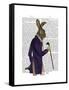 Hare in Purple Coat-Fab Funky-Framed Stretched Canvas