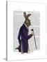 Hare in Purple Coat-Fab Funky-Stretched Canvas