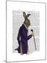 Hare in Purple Coat-Fab Funky-Mounted Art Print