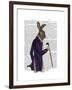 Hare in Purple Coat-Fab Funky-Framed Art Print