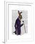 Hare in Purple Coat-Fab Funky-Framed Art Print