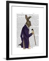 Hare in Purple Coat-Fab Funky-Framed Art Print