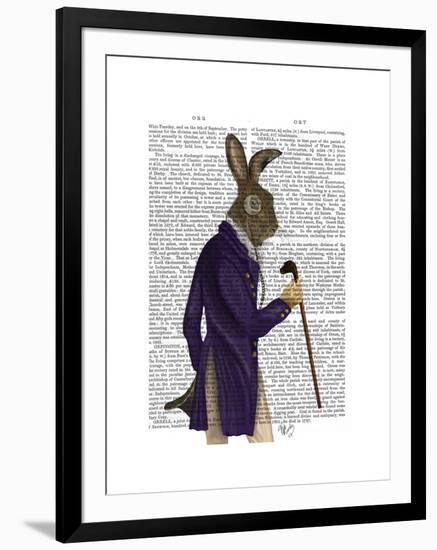 Hare in Purple Coat-Fab Funky-Framed Art Print