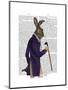 Hare in Purple Coat-Fab Funky-Mounted Art Print