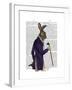 Hare in Purple Coat-Fab Funky-Framed Art Print