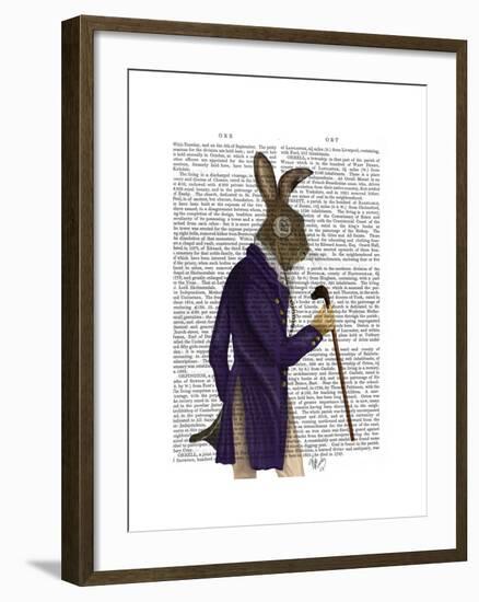 Hare in Purple Coat-Fab Funky-Framed Art Print